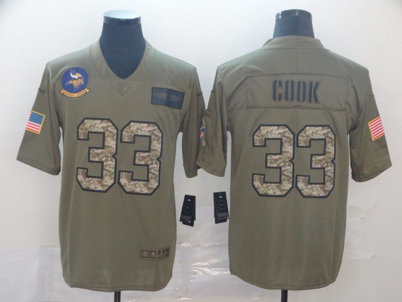 Men Minnesota Vikings #33 Cook green Nike Olive Salute To Service Limited NFL Jersey->minnesota vikings->NFL Jersey